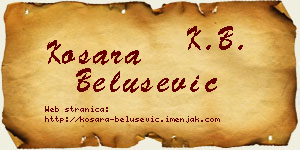 Kosara Belušević vizit kartica